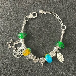 handmade snake chain charm bracelet